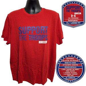 Under Armour HeatGear UA Freedom Support the Troops CHARGED Tee Men's XL Red